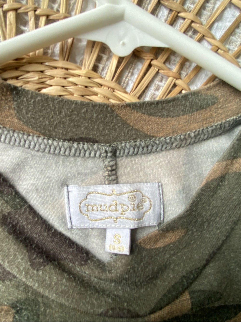 Mud Pie Camo Sleeveless Shift Dress in Olive & Brown - Picture 6 of 6